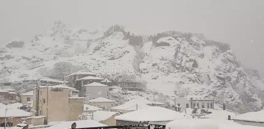 Λήμνος: Εγκλωβισμένοι οδηγοί και διακοπές ρεύματος – Χιόνια και ψύχος πολικό (video) 11